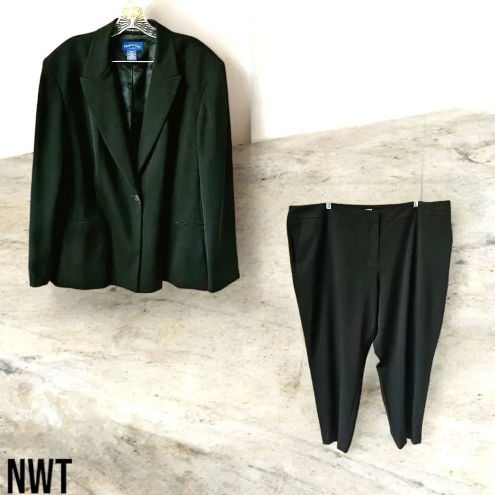 Charter Club 3X Black Blazer Bar III Pants Coordinated Suit Set - Picture 2 of 16